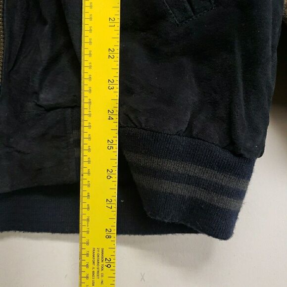 VTG Northwest Territory Leather Varsity Jacket Mens Large Blue Tan Suede Bomber - Picture 6 of 7